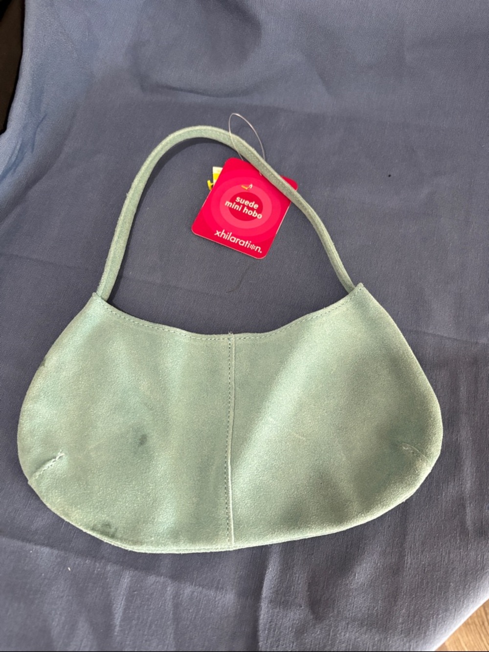 Y2K Xhilaration Suede Mini Hobo Bag in Sage Green